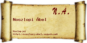 Noszlopi Ábel névjegykártya